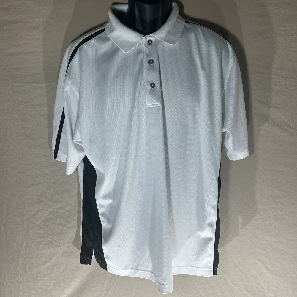 Grand‎ Slam Polo Shirt Mens XL White Black Colorblock Golf Athletic Performance